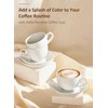 Yedio Porcelain Coffee Cups Set with Saucer, 6 Ounce White
