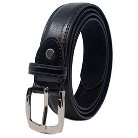 Ossi Childs Black 28mm Leather Lined Belt with Double Stitched Edge Size 24" - 28" Waist
