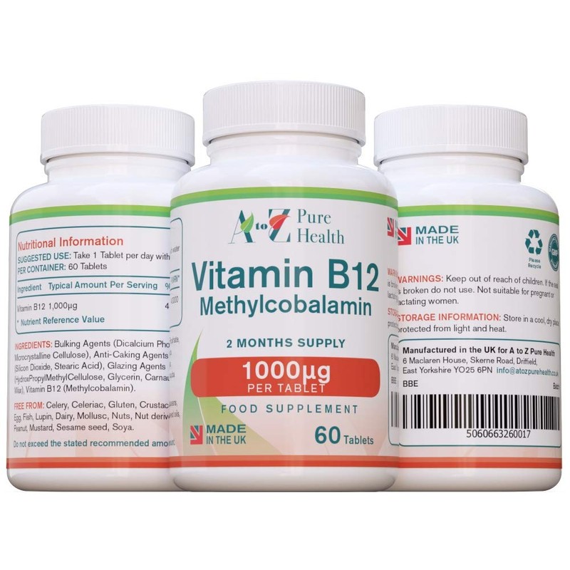 Energy Supplement, Vitamin B12 Complex High Strength Vegan Tablets |