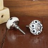 Ajuny Set of 12 Black and White Ceramic Knobs Handpainted