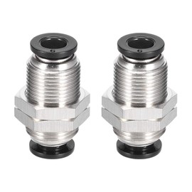 sourcing map Straight Pneumatic Push to Quick Connect Fittings Bulkhead Union 6mm Tube OD X 6mm Tube OD 2pcs