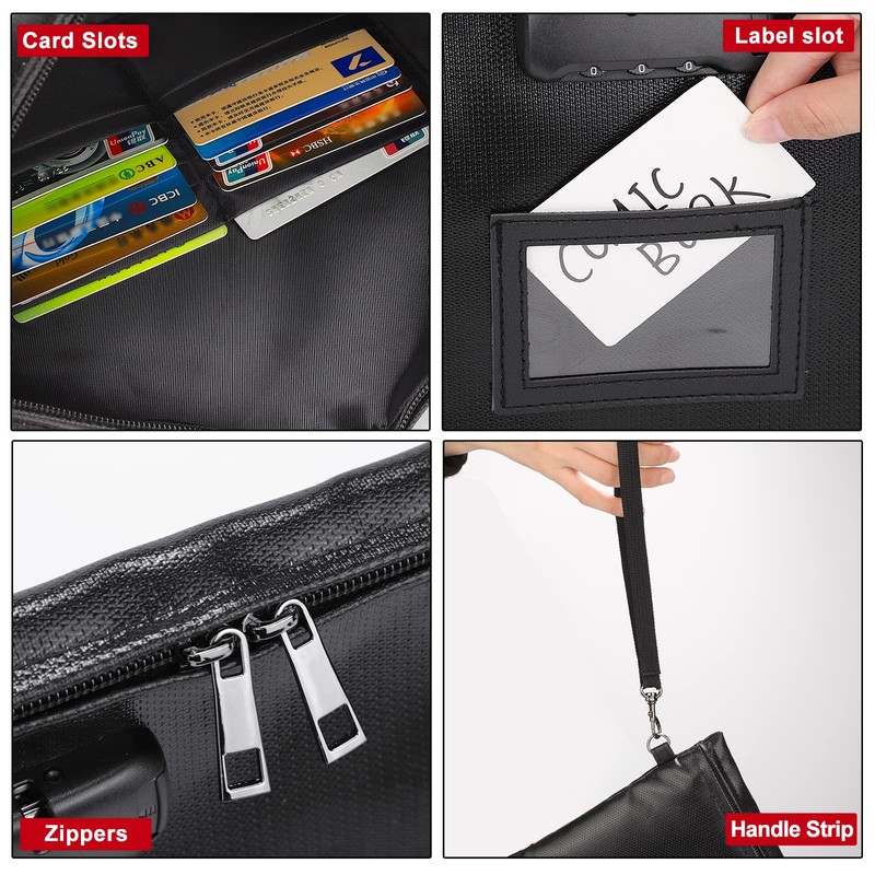 Pack of 2 Fireproof Document Bags with Lock, 37 x