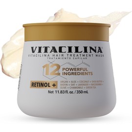 Tratamiento para Cabello Maltratado 350 mL – Con Retinol y 11 Ingredientes Reparadores, Nutrición Profunda y Brillo para el Cuidado del Cabello