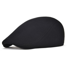 BOTVELA Men's Cotton Flat Ivy Gatsby Newsboy Driving Hat Cap (Black)