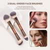 MAANGE Brochas para Maquillaje Profesional, 6 Piezas de Doble Punta