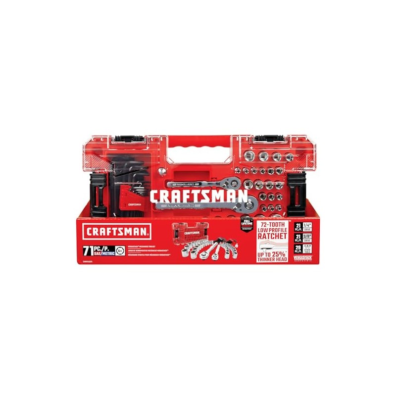 CRAFTSMAN Versastack Mechanics Tool Set, 1/4 and 3/8 Inch Drive,