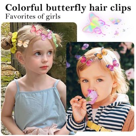 20Pcs Butterfly Hair Clips, TODDER Small Rhinestones Colorful Butterfly Clips for Women and Girls Y2k Fairy Hair Accessories for Themed Party, Prom, Birthday, Wedding
