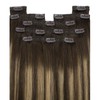 YoungSee Clip in Extensions Echthaar Ombre 45cm Echthaar Extensions Clip