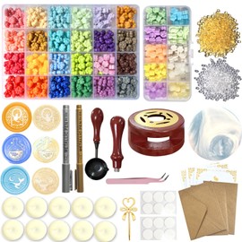 SYOUGO Sealing Wax Beads Sealing Stamp 36 Colors Sealing Wax Sealing Stamp Wax 3 Copper Sealing Head Bulk Wax Beginner Set Letter Invitation Blessing Confession Celebration Letter Decoration