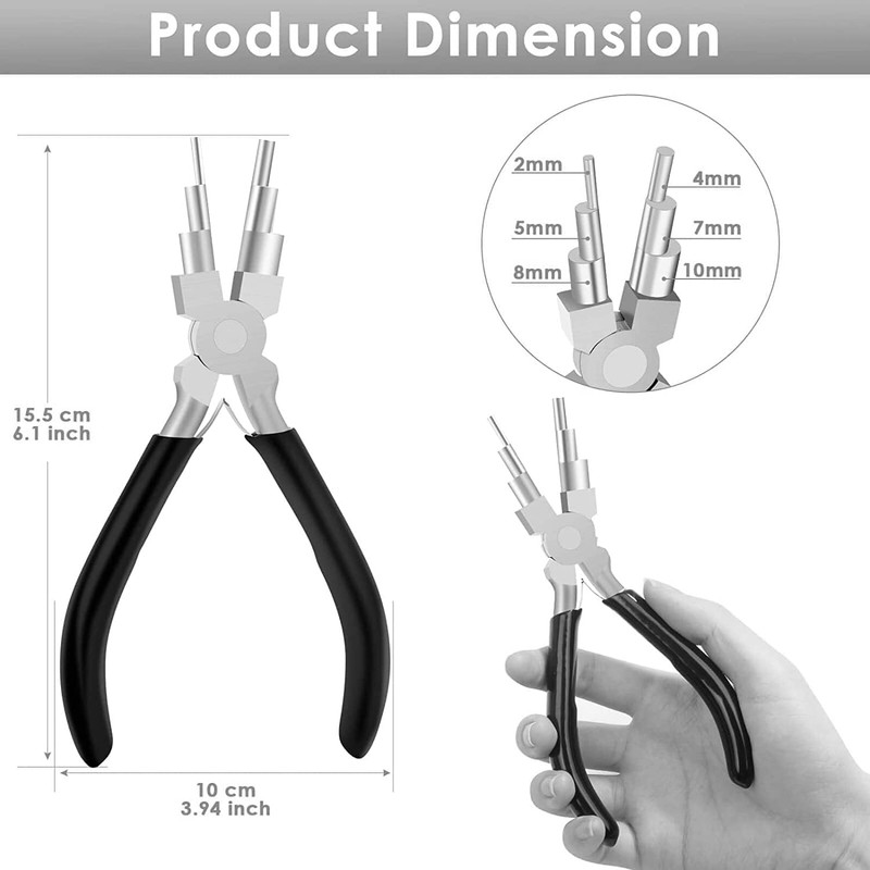 Exeton Jewelry Pliers Tool, Bail Making Pliers 6 in 1