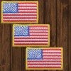 Paddys Patches Mini American Flag Embroidered Patch — 3-Pack — Iron On
