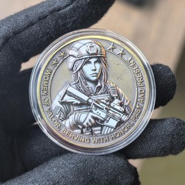 Women Veterans Challenge Coin - Honoring Courage and Service of Mothers in The Military ﻿ ﻿ ﻿