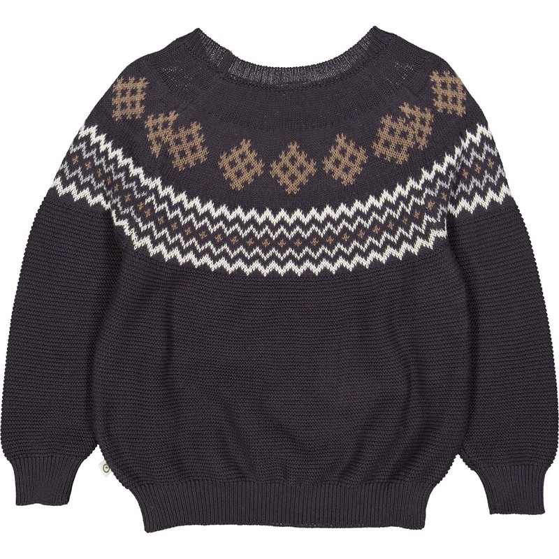 müsli Boys' Knit Jacquard Pullover Sweater, Mystery Blue