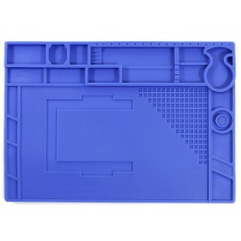 YIHUA M180 Anti-Slip Magnetic Insulation 500℃ Heat-Resistant Silicone Work Mat for Soldering, SMD Rework, Mobile Phone, Laptop, Electronics Repair and DIY Size: 17.32 x 12.20 Inches (M180)
