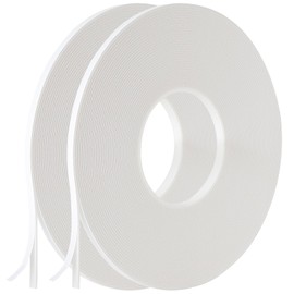 GZXUNFA 2 Roll of White Double Sided Foam Tape,PE Foam Tape，Sponge Soft Mounting Adhesive Tape (1/4 Inch by 50 Feet)