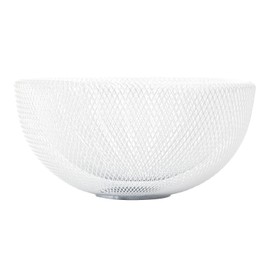 IBWell Metal Wire Woven Fruit Storage Bowl Basket for Kitchen, Large Black Mesh Fruit Stand, for Apple, Pineapple, Banana, Orange, Lemon, Pear, Strawberry, Watermelon (White, Large)