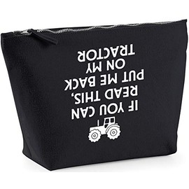 Hippowarehouse If You Can Read This, Put Me Back On My Tractor(Printed upside down) printed make up cosmetic wash bag 18x19x9cm