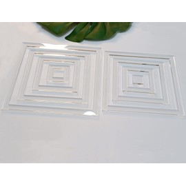 Multi Squares Acrylic Router Templates,1/4" Clear Acrylic Inlay Template,Router Jig for Woodworking or Craft Template (8''x8'')