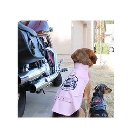 DOGGIE DESIGN Biker Dawg Motorcycle Dog Jacket Harness Vintage Pink Faux Leather - Choose Size(Large)