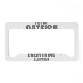 CafePress Catfish Fishing Shirts Fish F License Plate Holder Aluminum License Plate Frame, License Tag Holder