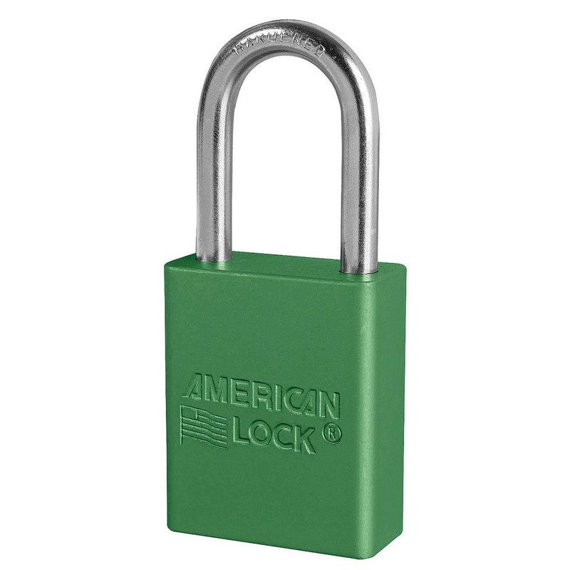 Master Lock A1106GRN Aluminum Green Safety Padlock with 1/4" x