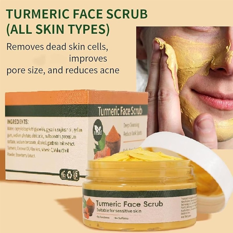 Exfoliante Facial de Cúrcuma YAWKONT para Limpieza Profunda y Piel