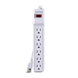 CyberPower CSB606W Essential Surge Protector, 900J/125V, 6 Outlets, 6ft Power Cord