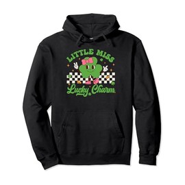 Little Miss Lucky Charm St Patricks Day Toddler Girls Kids Pullover Hoodie