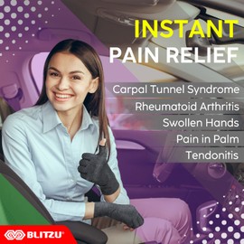 BLITZU Fingerless Gloves Men Compression Gloves For Arthritis For Women Typing Gloves Arthritis Gloves For Women For Pain Hand Brace For Arthritis Pain And Support GREY L