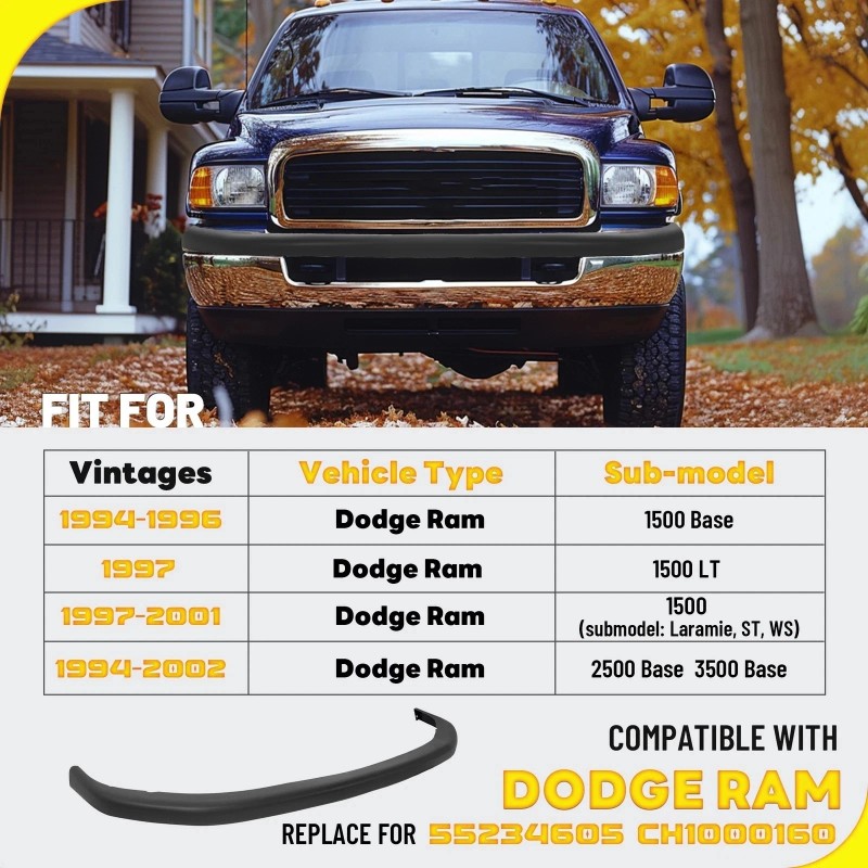 HECASA New Front Bumper Upper Cover For Dodge Ram 1500