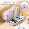 Large Capacity Pencil Case with 3 Compartments, Pencil Pouch for