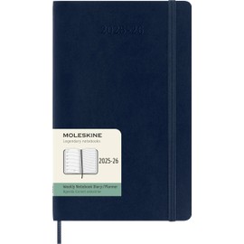 Moleskine Classic 18 Month 2025-2026 Weekly Planner, Soft Cover, Large (5" x 8.25"), Sapphire Blue, 208 pages