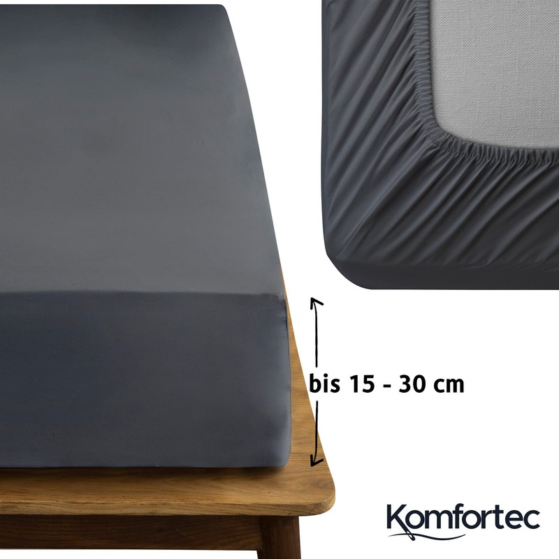 Komfortec Single Fitted Sheet 100% Cotton, 11 inch (30 cm)