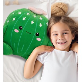 DolliBu Snug-Mooshies Large Cactus Stuffed Toy – Super Squishy Cheerful Plush Plant for Girls and Boys, Cute Green Cactus Plush Toy for Stress Relief, Playtime, and Cuddling - 14 Inches