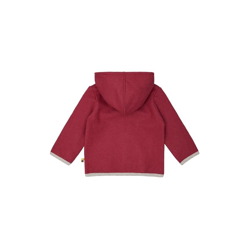 loud + proud Girls' Wollwalk, GOTS Certified Jacket, red