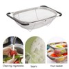 Stainless Steel Colander Strainer, Collapsible Colander with Expandable Rubber Handles,