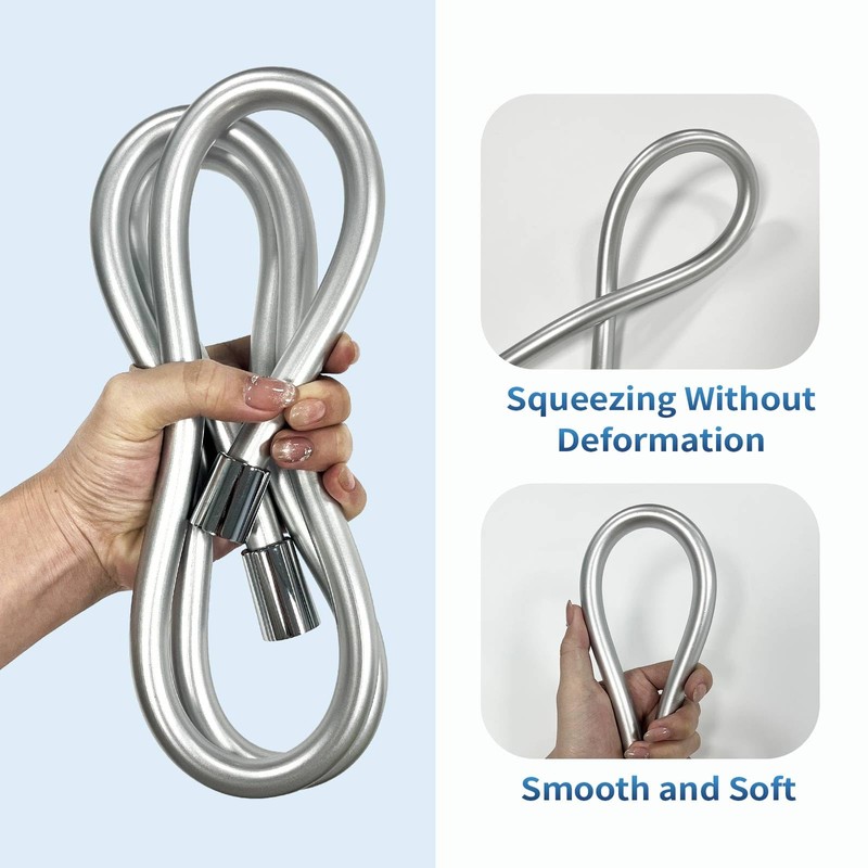 TRIPHIL Kink-free Silicone 79" Extra Long Flexible Handheld Shower Head