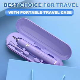 JTF Sonic Cepillo de dientes eléctrico – con estuche de viaje y 6 cabezales de cepillo, cepillos de dientes de carga rápida para 60 días de duración, 