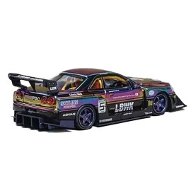 DCD Nissan Skyline LB-ER34 'Super Silhouette' 1/64 Diecast Model RHD Right Hand Drive #5 Chameleon Metallic Extra Wheels Alloy