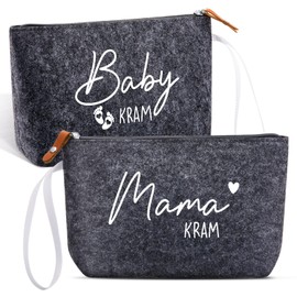 Xuniea Gifts for Expectant Mothers Pregnant Women - Felt Cosmetic Bag with Zip Gifts for Birth Felt Bag for Mum Pregnancy Gift for New Mum Baby Shower, darkgray, Fashion