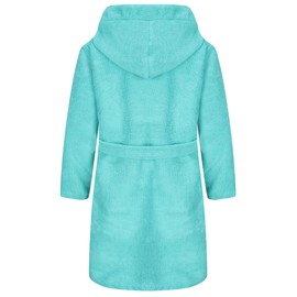 Childlike Me Boys Girls Teenagers Hooded Bathrobe Soft Towel Robe Kids Terry Cloth Spa Robes Sleepwear for Kids 5-16 Years Aqua 9-10 Years