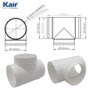 Kair Round Equal T-Piece 125mm - 5 inch Plastic Ducting