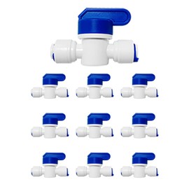 10pcs 3/8" Inline Faucet / Shut Off Valve Water Valve for Refrigerator Hose/Freezer/Reverse Osmosis Water Filter/Water Pipe