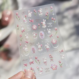 Lismyakey Nail Stickers Nail Parts New 3D Nail Stickers Nail Design Nail Art Stickers Nail Decor Parts Accessories (Rabbit)