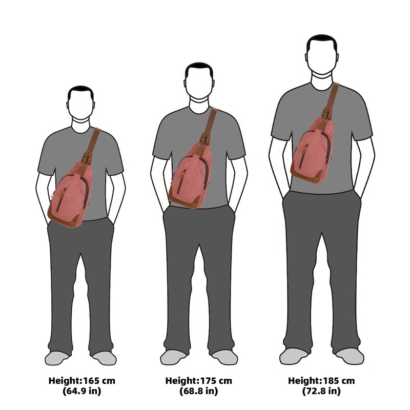 KL928 Canvas Sling Bag Crossbody Backpack Shoulder Casual Rucksack for