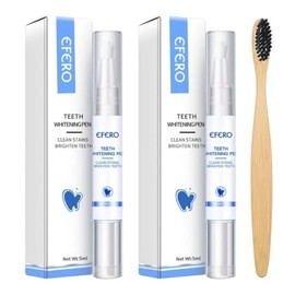 Kit Bucal 2 Lápiz Blanqueador Dientes Elimina Manchas Limpiador Dental + Cepillo Cerdas Bambu Ecologico Mango Madera Reutilizable Biodegradable Limpieza Dental