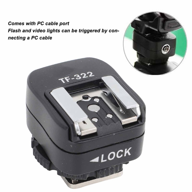Flash Hot Shoe Sync Adapter with Extra PC Sync Port