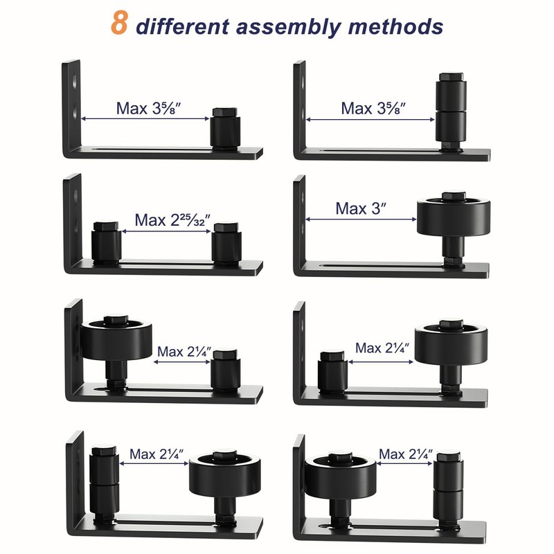 SMARTSTANDARD Sliding Barn Door Floor Guide for Bottom Adjustable Roller