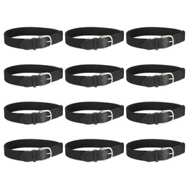 YELARXI Baseball Belt PU Leather Softball Belt, Adjustable Elastic Baseball Uniform Fit for Men Women Youth Football Exercises Climbing - (12 Pack, Black)