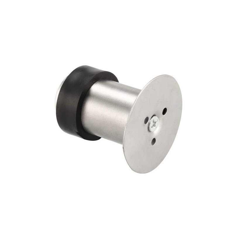 sourcing map Door Stopper Cylindrical Floor Mount Stop Brushed Stainless